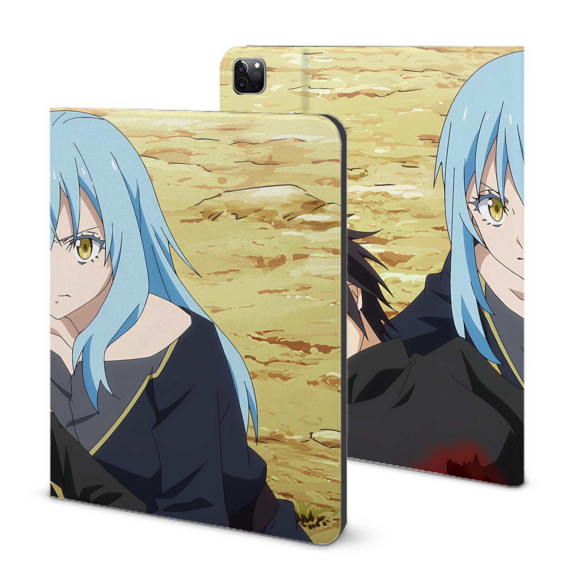 （画像用） 転スラ Regarding Reincarnated to Slime IPad ケース ブック型 PUレザー TPU 耐衝撃 軽量 薄型 ペン収納なし 全面保護 IPad 各モデル対応